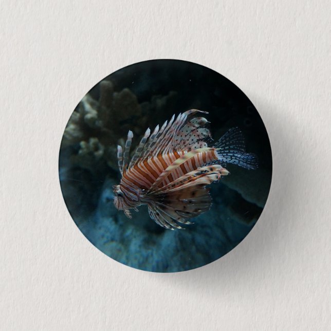 Botón Pinback Red Lionfish (Anverso)