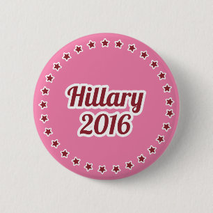 Botón Pinback Rosa Hillary Clinton 2016 de 2.25 pu