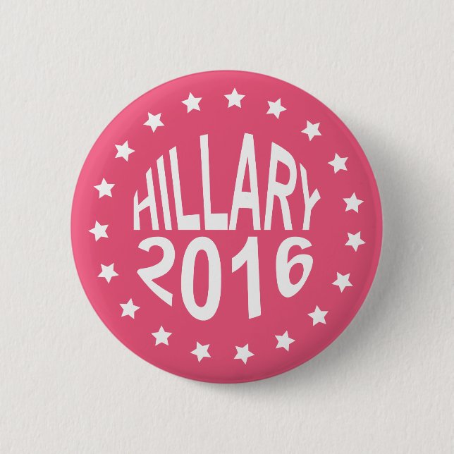 Botón Pinback Rosa Hillary Clinton 2016 de 2.25 pu (Anverso)