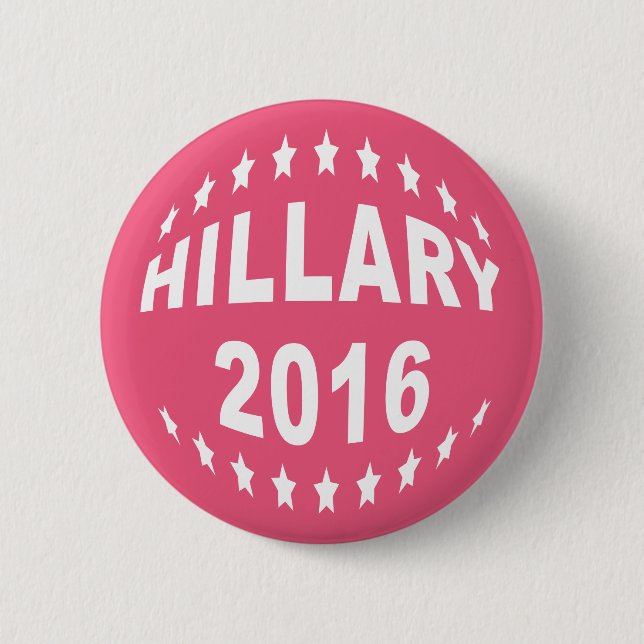 Botón Pinback Rosa Hillary Clinton 2016 de 2.25 pu (Anverso)