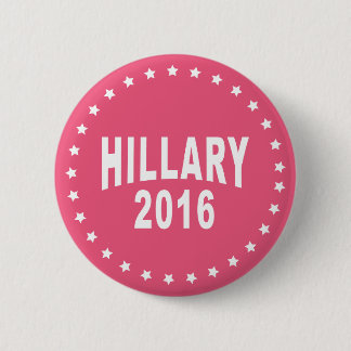 Botón Pinback Rosado de la Campaña Hillary Clinton
