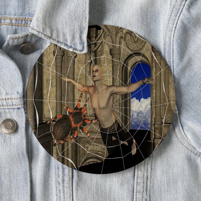 Botón Pinback Web de las arañas de vampiros (In situ)