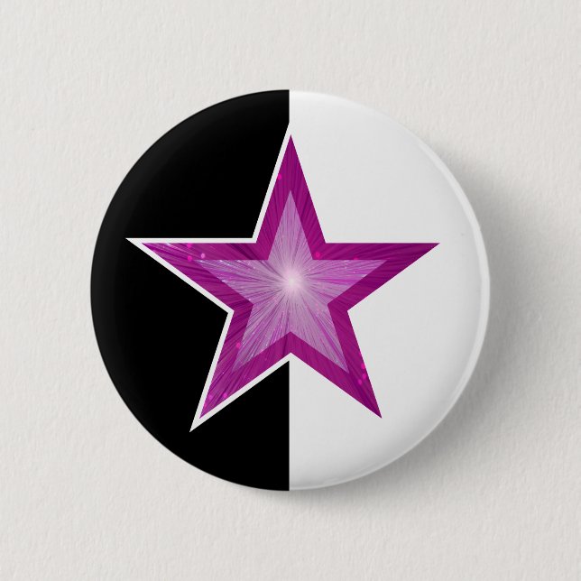 Botón Pink Star negro blanco (Anverso)