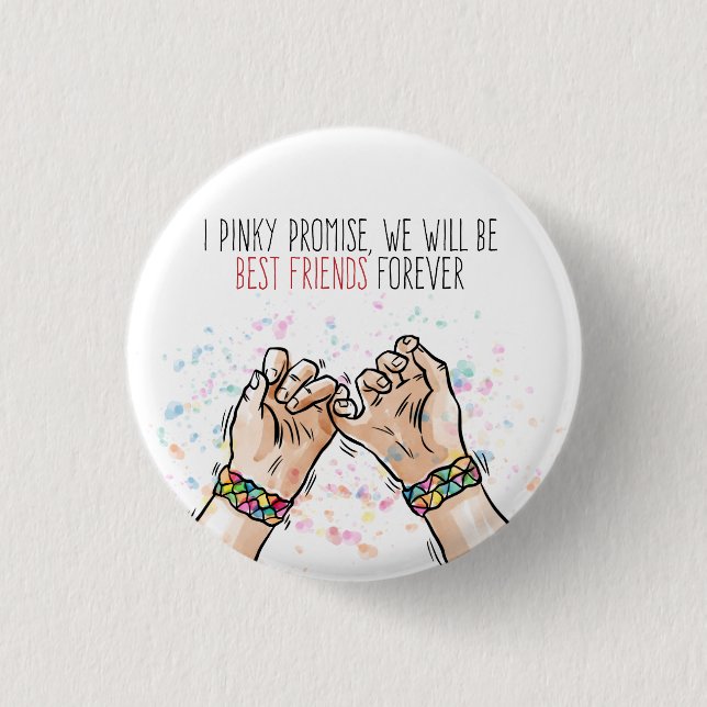 Botón Pinky Promise Pin de los mejores amigos (Anverso)