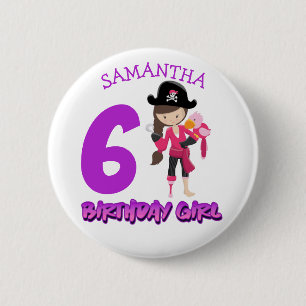 botón pirata de fiesta de cumpleaños de chica Parr