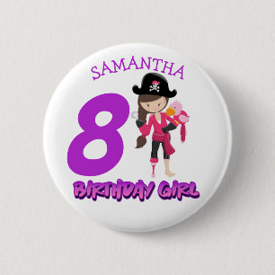 botón pirata de fiesta de cumpleaños de chica Parr