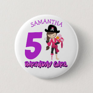 botón pirata de fiesta de cumpleaños de chica Parr