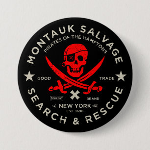 Botón Pirata Rojo de Montauk Salvage Co.