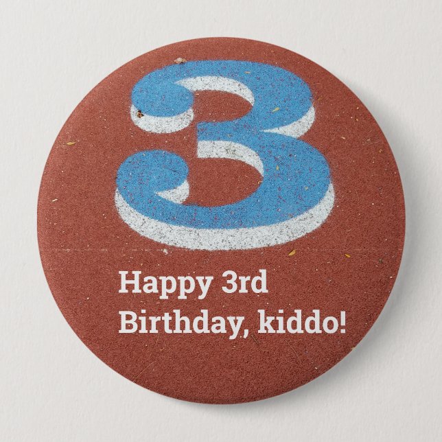 Botón Pista de ejecución de tercer cumpleaños (Anverso)