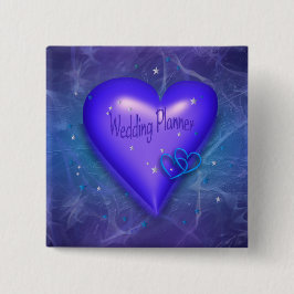 botón Planner de boda perwinkle púrpura y Aqua