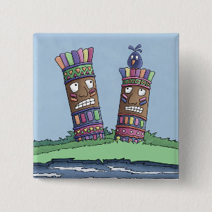 botón Pluma de pájaro tiki