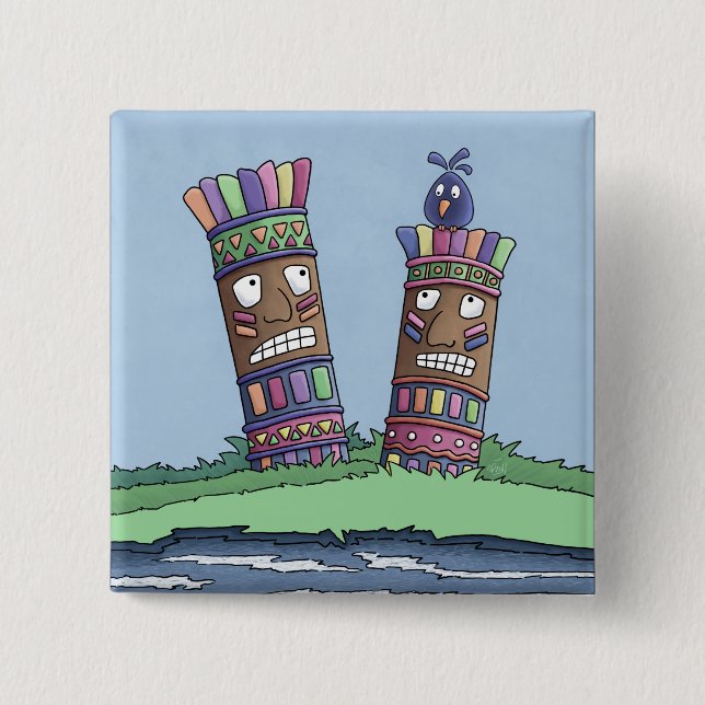 botón Pluma de pájaro tiki (Anverso)