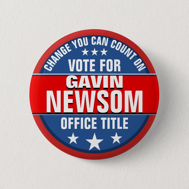 botón político Gavin Newsom (Anverso)
