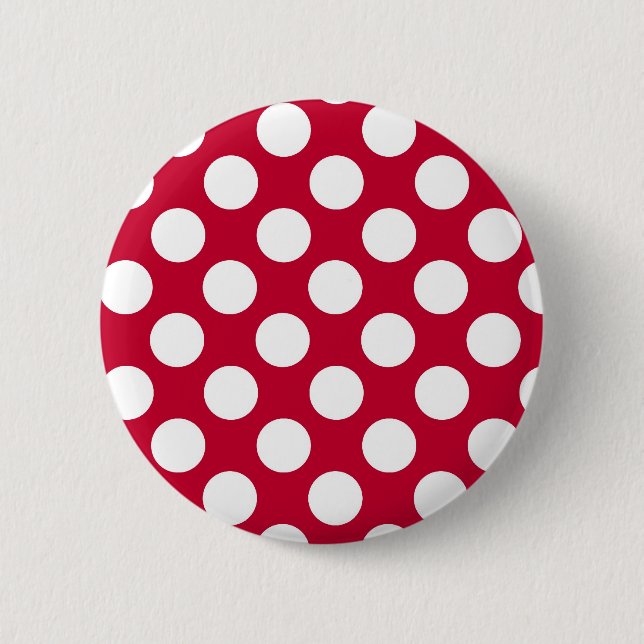 Botón Polkadots rojo y blanco (Anverso)