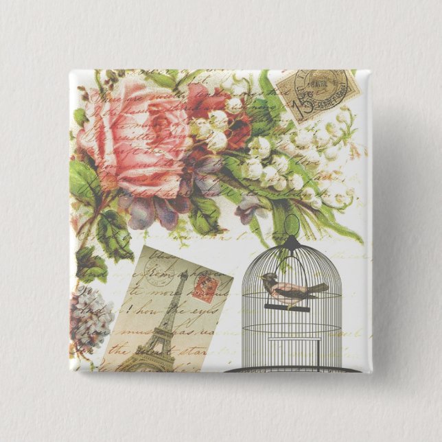 botón Postcard from France (Anverso)