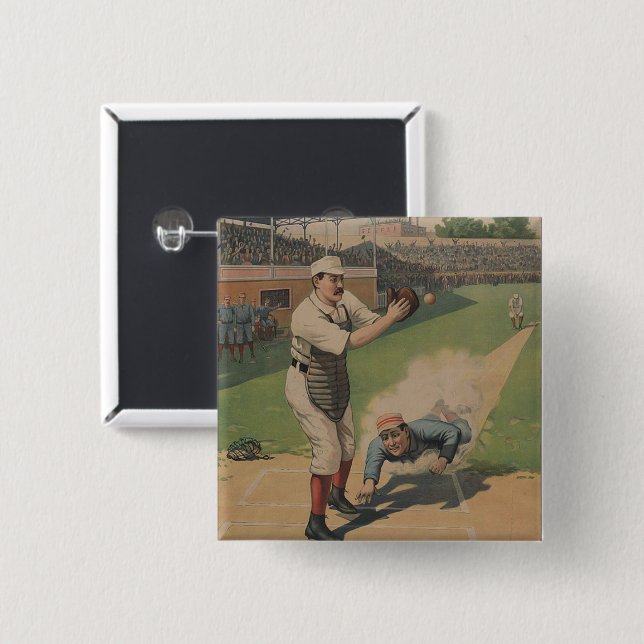 botón Poster de béisbol (Anverso y reverso)