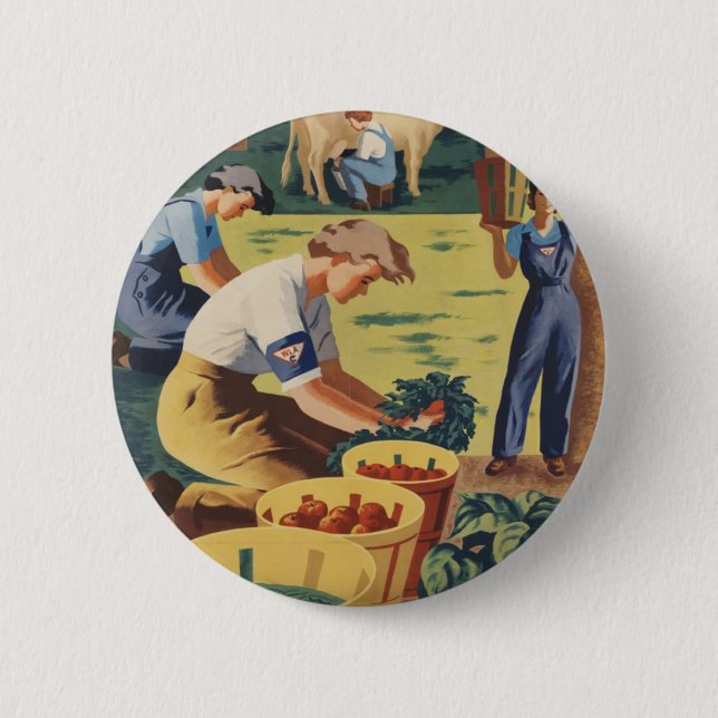 botón Poster patriótico de la Segunda Guerra Mundi (Anverso)