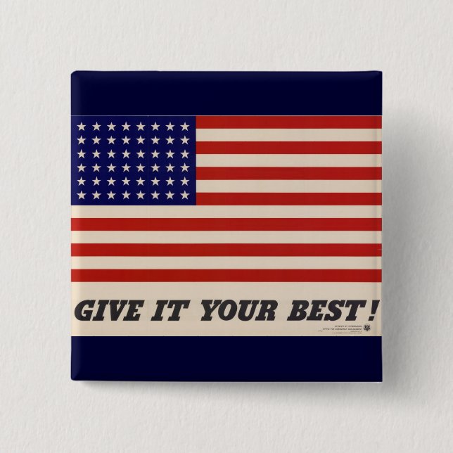 botón Poster patriótico de la Segunda Guerra Mundi (Anverso)