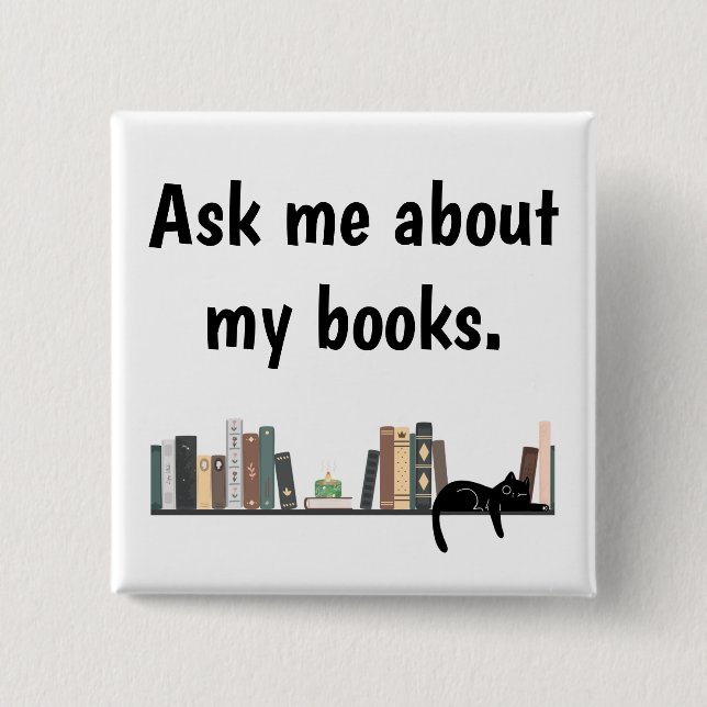 Botón Pregúntame Sobre Mis Libros (Anverso)