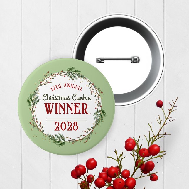 botón Premio ganador del Concurso Anual de Vacacio (Christmas Holiday Competition Prize Button for the Winner. Great for Cookie & Sweater Contests!)