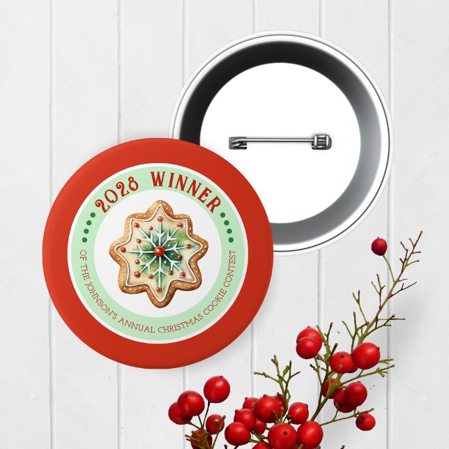 botón Premio ganador del Concurso de cookie de vac (Christmas Baking Competition Prize Button for the Winner. Great for Cookie & Cooking Contests!)