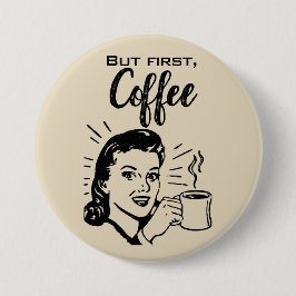 Botón primero de café retro