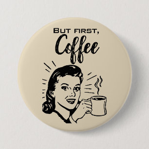 Botón primero de café retro