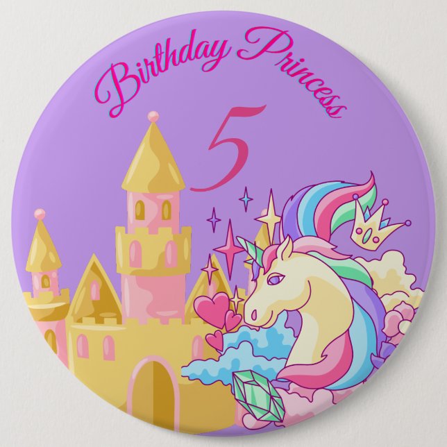 botón Princesa de cumpleaños Lilac (Anverso)