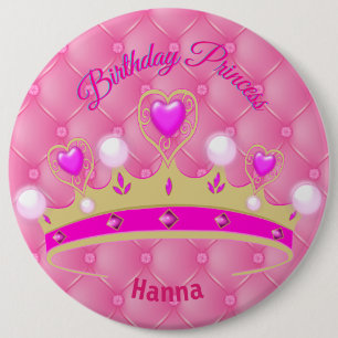 botón Princess Birthday personalizado