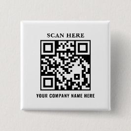 Botón promocional de marca comercial con código QR