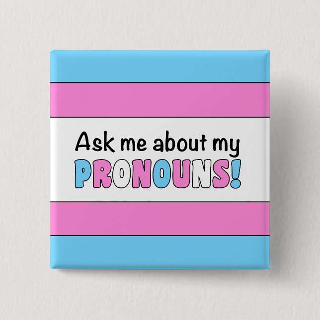 botón Pronouns (Trans Pride) (Anverso)