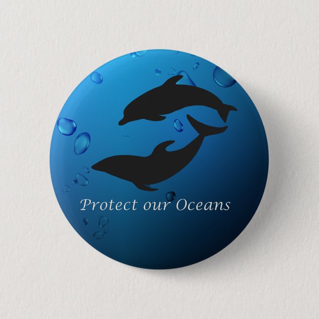 Botón Proteger nuestros delfines oceánicos (Anverso)