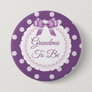 botón Punto de Polka Blanco Morado para la abuela