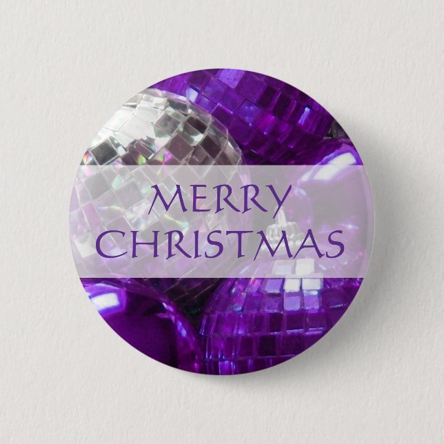Botón Purple Baubles 'Feliz Navidad' (Anverso)