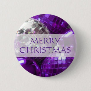 Botón Purple Baubles 'Feliz Navidad'