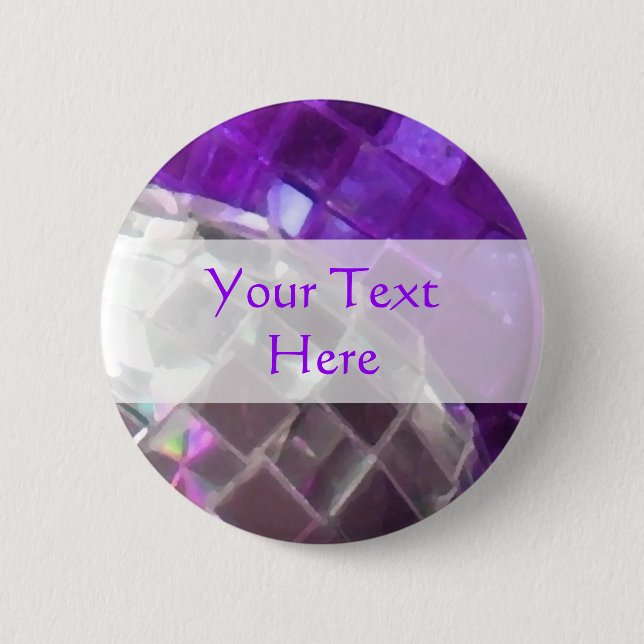 Botón Purple Baubles 'Your Text' (Anverso)