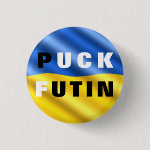 Botón Putin Futin Bandera ucraniana apoya a Ucrani