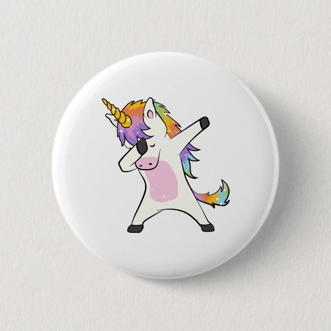 Botón que frota del unicornio lindo único nuevo (Anverso)