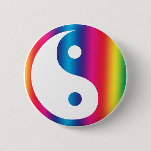 Botón Rainbow Yin Yang