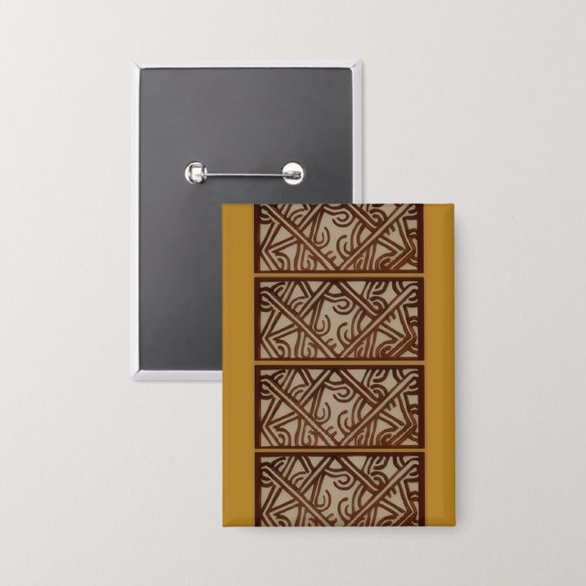 Botón rectangular con diseño dorado (Anverso/Reverso)
