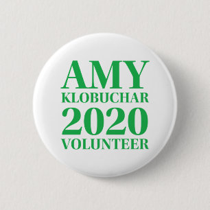 Botón redonda Amy Klobuchar Volunteer de 2 pulgad