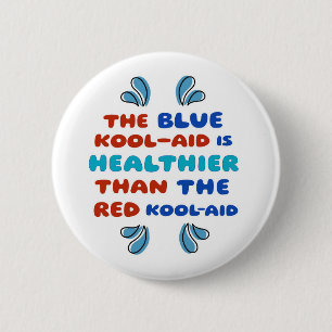 Botón redondo de Kool Aid azul