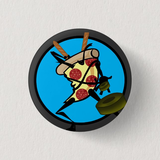 BOTÓN REDONDO DE LA PIZZA DIVERTIDA DE NINJA (Anverso)
