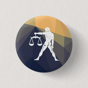 Botón redondo de la señal del horóscopo de Libra
