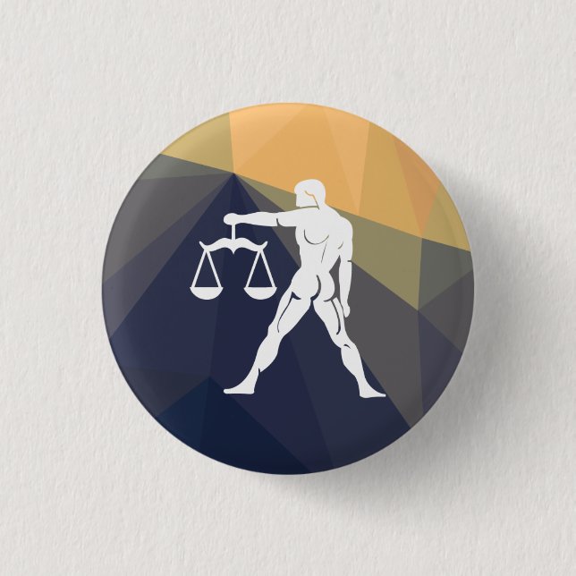 Botón redondo de la señal del horóscopo de Libra (Anverso)