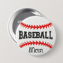 Botón redondo de “Mamá de béisbol 3”
