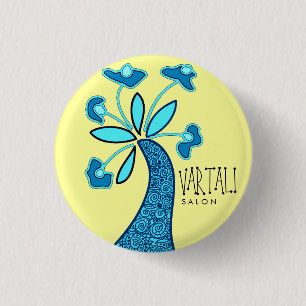 Botón redondo de Vartali de la flor azul