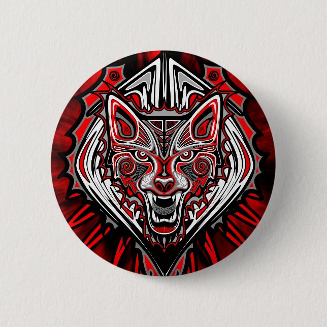 Botón redondo del arte del Haida del estilo del (Anverso)