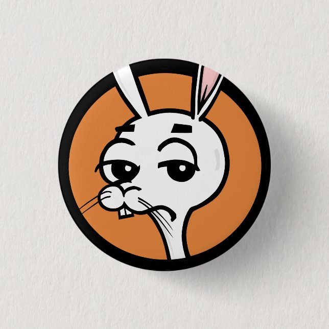 BOTÓN REDONDO DEL CONEJO DIVERTIDO DEL DIBUJO (Anverso)