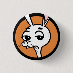 BOTÓN REDONDO DEL CONEJO DIVERTIDO DEL DIBUJO